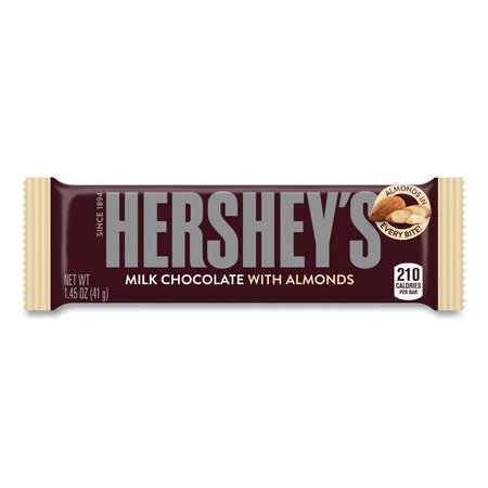 HERSHEYS Milk Chocolate with Almonds, 1.45 oz Bar, PK36 24100